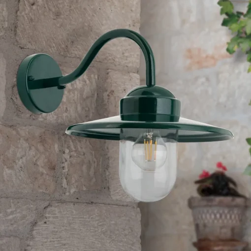 ORION Edward utendørs vegglampe i mørkegrønn vintage-stil| Vegglamper Utendørs