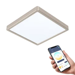 EGLO connect Fueva-Z taklampe 28x28cm i nikkel| Smarthus Belysning