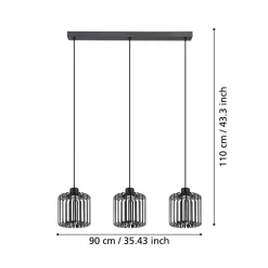 EGLO connect LED-hengelampe Ginestrone-Z, 3 lyskilder, svart Online