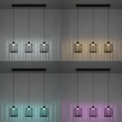 EGLO connect LED-hengelampe Ginestrone-Z, 3 lyskilder, svart Online