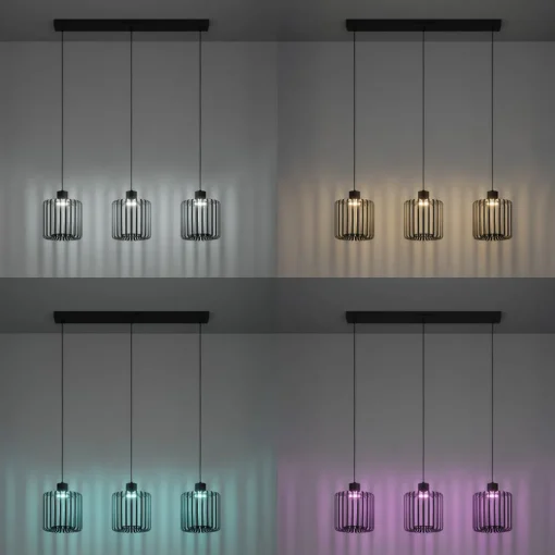EGLO connect LED-hengelampe Ginestrone-Z, 3 lyskilder, svart Online