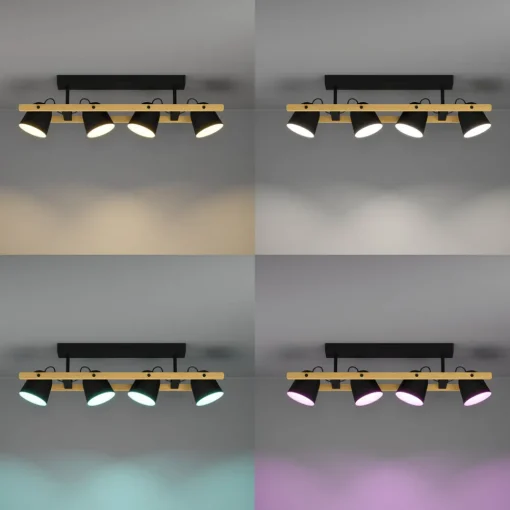 EGLO connect LED-taklampe Hornwood-Z, 4 lyskilder, svart New