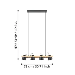 EGLO connect LED-taklampe Hornwood-Z, 4 lyskilder, svart Hot