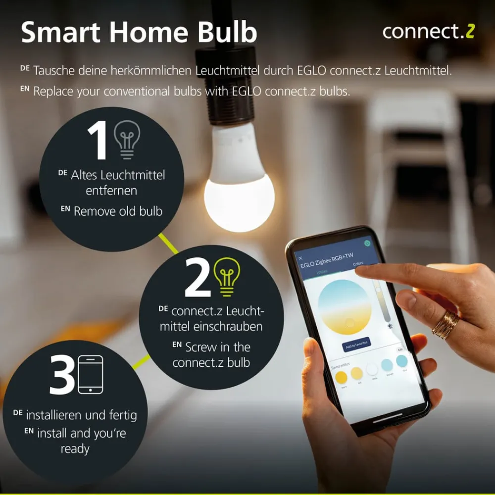 EGLO connect Sileras-Z LED-taklampe Ø43cm| Smarthus Belysning