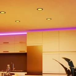 EGLO connect Smart LED-innbyggingslampe Fueva 6-Z, svart, Ø12cm| Smarthus Belysning