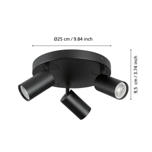 EGLO connect Telimbela-Z taklampe 3 lysk, svart Best