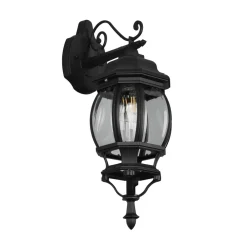 Trio Lighting Elvo utendørs vegglampe, bunnkontakt, matt svart Hot