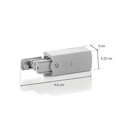 GLOBAL Endetilkobling venstre for strømskinne Noa grå| Skinnesystem