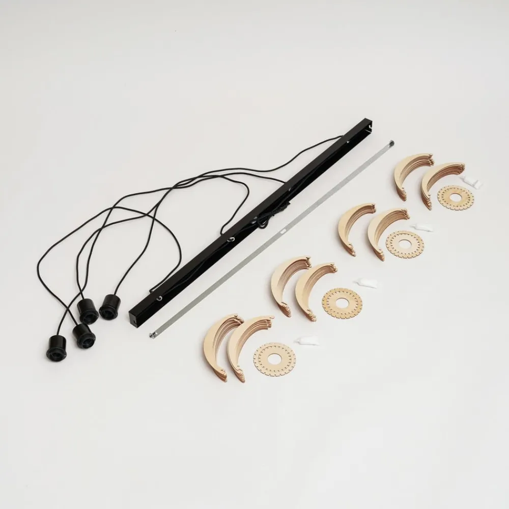 Envostar Clay pendellampe, bjørkekryssfiner, 4fl| Pendellamper