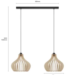 Envostar Faje pendellampe, bjørkekryssfiner, 2fl| Pendellamper