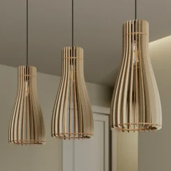 Envostar Furn pendellampe, bjørkekryssfiner, 3fl| Pendellamper