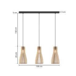 Envostar Furn pendellampe, bjørkekryssfiner, 3fl| Pendellamper