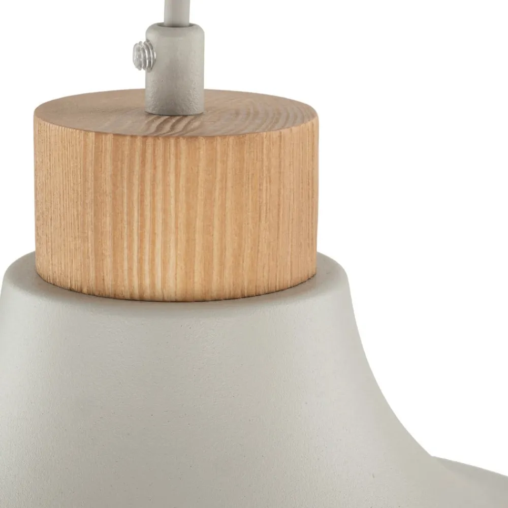 Envostar pendellampe Kaitt, detaljer i tre, Ø 34 cm, beige| Pendellamper