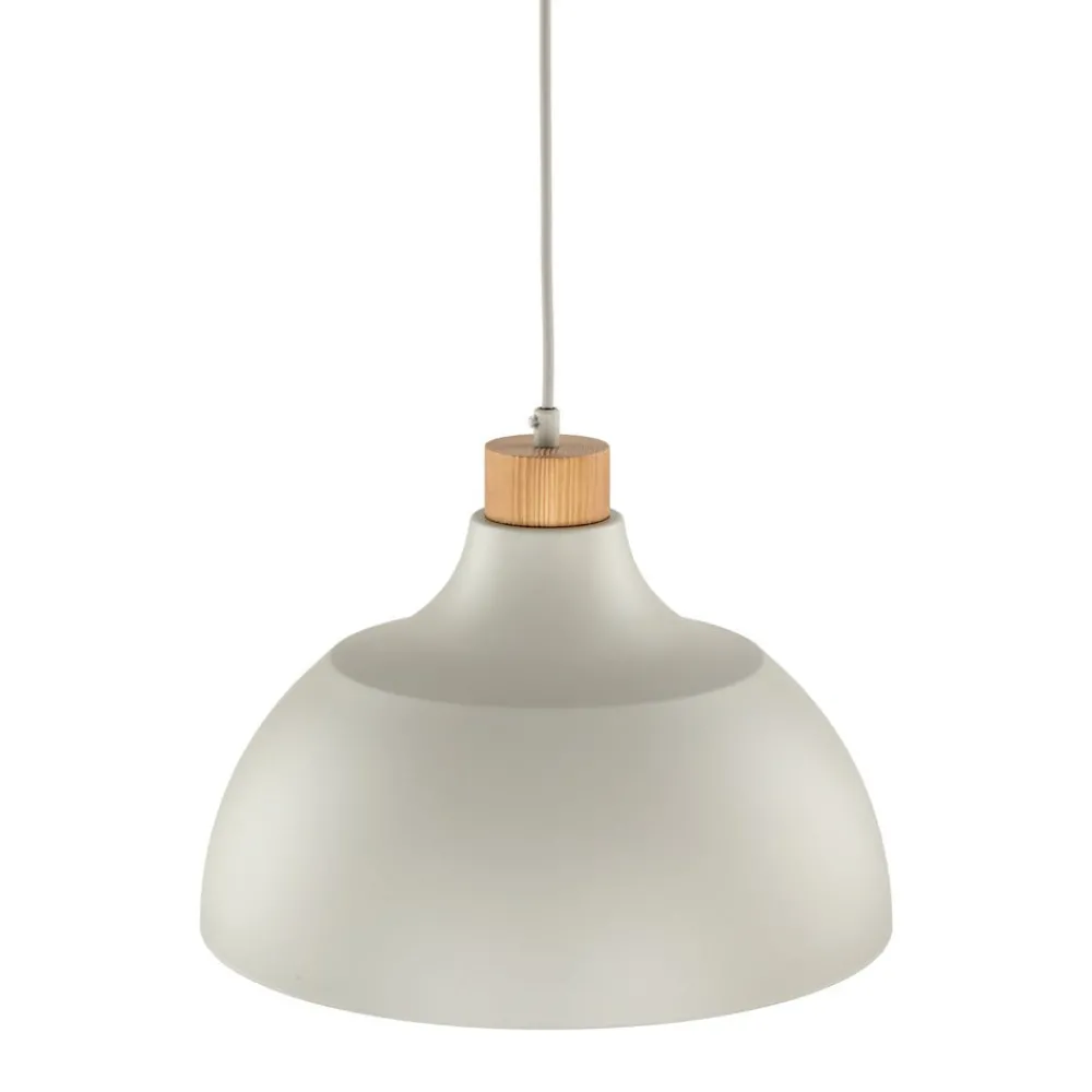 Envostar pendellampe Kaitt, detaljer i tre, Ø 34 cm, beige| Pendellamper
