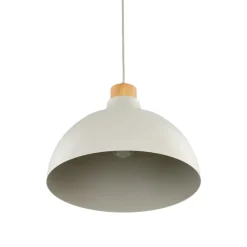 Envostar pendellampe Kaitt, detaljer i tre, Ø 34 cm, beige| Pendellamper