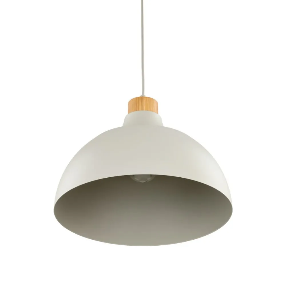 Envostar pendellampe Kaitt, detaljer i tre, Ø 34 cm, beige| Pendellamper