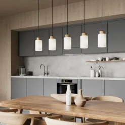 Envostar Talia pendellampe, eik/hvit, 5fl Sale