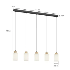 Envostar Talia pendellampe, eik/hvit, 5fl Sale