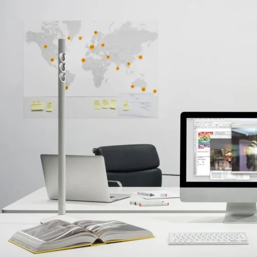 ERCO Lucy LED-bordlampe med fot, hvit 840| Skinnesystem