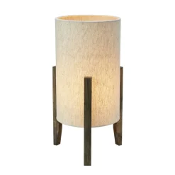 Markslöjd Eruca bordlampe, høyde 39 cm, brun/beige, tre/lin| Bordlamper