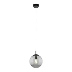 TK Lighting Esme hengelampe, Ø 30 cm, røykgrå, glass, kuppel, E27| Pendellamper