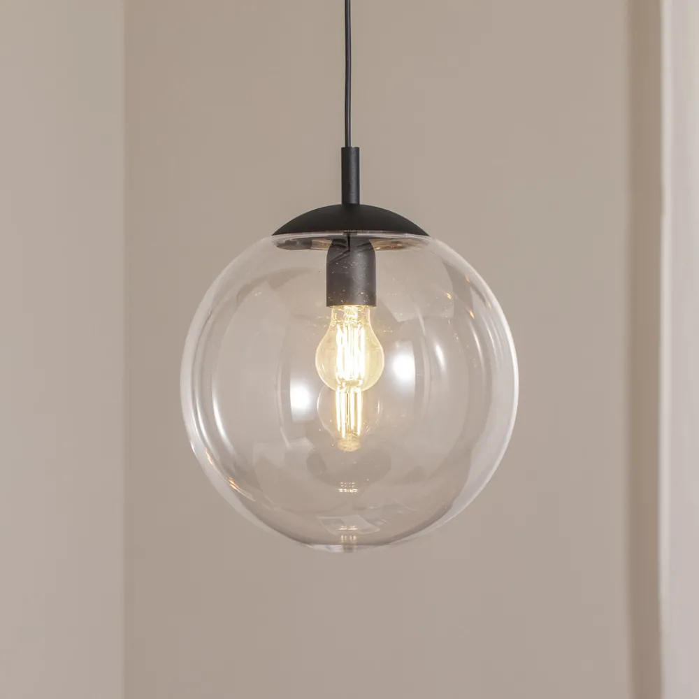 TK Lighting Esme hengelampe, Ø 30 cm, transparent, glass, globus, E27 Sale