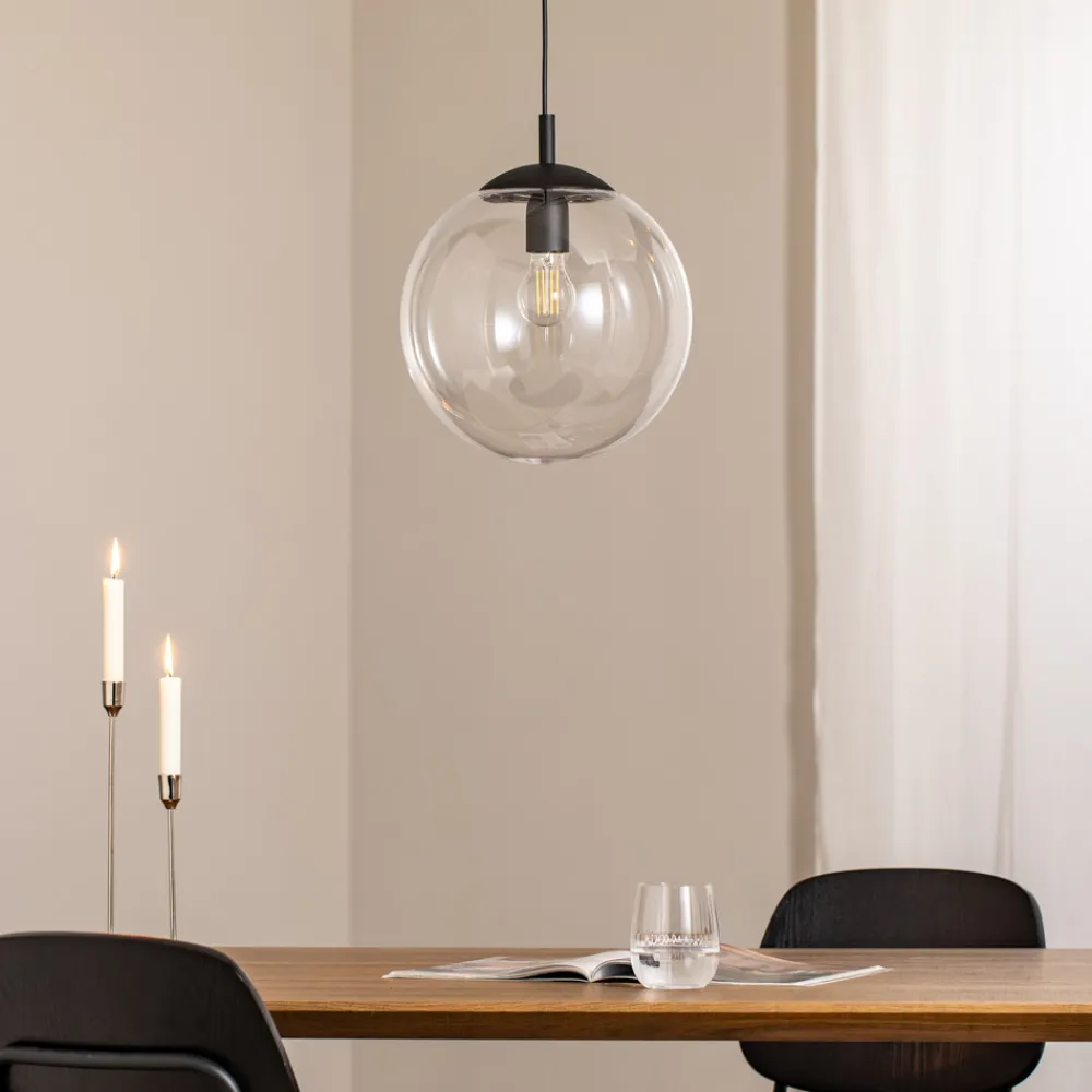 TK Lighting Esme hengelampe, Ø 30 cm, transparent, glass, globus, E27 Sale