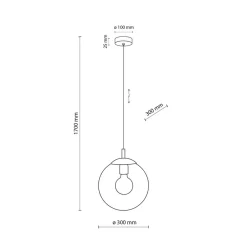 TK Lighting Esme hengelampe, Ø 30 cm, transparent, glass, globus, E27 Sale