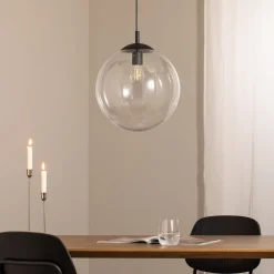 TK Lighting Esme hengelampe, Ø 35 cm, transparent, glass, globe, E27 Sale