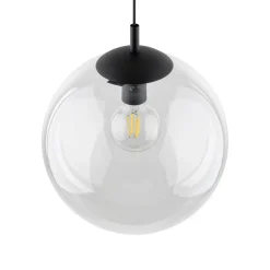 TK Lighting Esme hengelampe, Ø 35 cm, transparent, glass, globe, E27 Sale