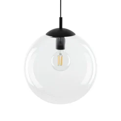 TK Lighting Esme hengelampe, Ø 35 cm, transparent, glass, globe, E27 Sale