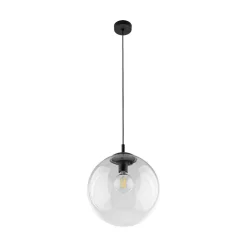 TK Lighting Esme hengelampe, Ø 35 cm, transparent, glass, globe, E27 Sale