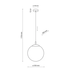 TK Lighting Esme pendellampe, opalt glass, enkeltlys, Ø 35 cm Outlet