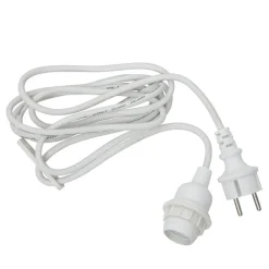 STAR TRADING E27-sokkel med Ute-kabel, 5 m, hvit| Elektromateriell|Tilbehør