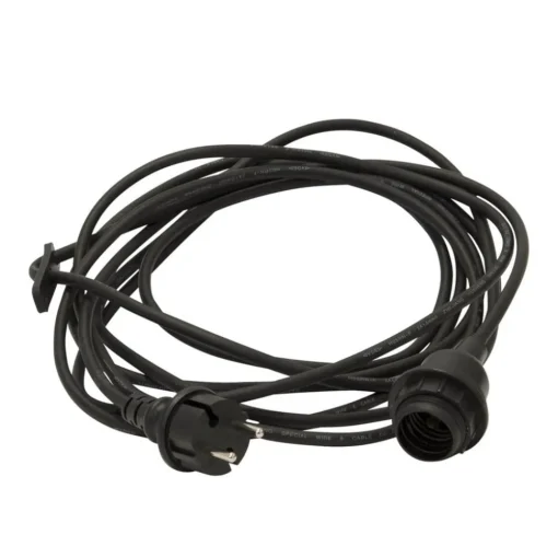 STAR TRADING E27-sokkel med Ute-kabel, 5 m, hvit| Elektromateriell|Tilbehør
