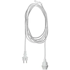 STAR TRADING E27-sokkel med Ute-kabel, 5 m, hvit| Elektromateriell|Tilbehør