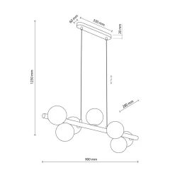 TK Lighting Estera hengelampe, opalglass, tre, 7 lyskilder Discount