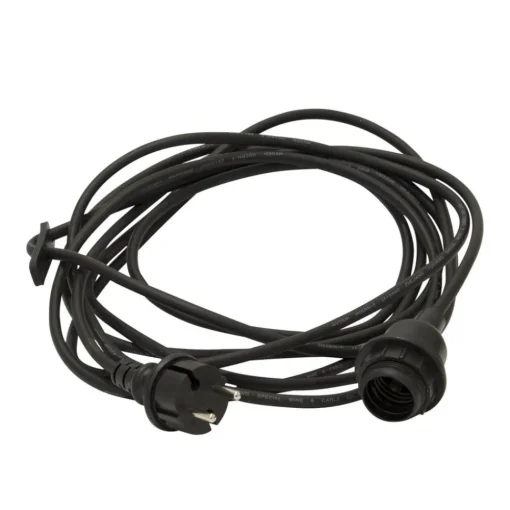 STAR TRADING E27-stikkontakt med Ute-kabel, 5 m, svart Online