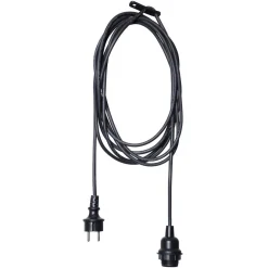 STAR TRADING E27-stikkontakt med Ute-kabel, 5 m, svart Online