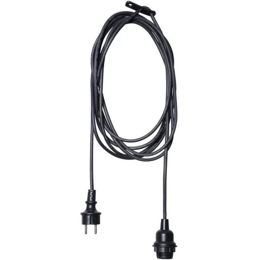 STAR TRADING E27-stikkontakt med Ute-kabel, 5 m, svart Online