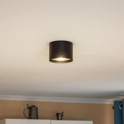 Euluna downlight Chloe, svart, Ø 11,5 cm stivt stål| Spotter I Tak