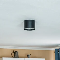 Euluna downlight Chloe, svart, Ø 11,5 cm stivt stål| Spotter I Tak