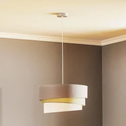 Duolla Euluna Trio hengelampe beige/akvamarin/écru Ø45cm| Pendellamper