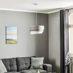 Duolla Euluna Trio hengelampe beige/akvamarin/écru Ø45cm| Pendellamper