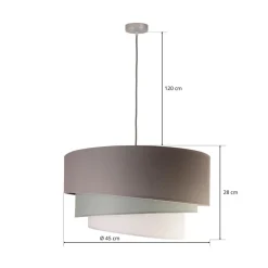 Duolla Euluna Trio hengelampe beige/akvamarin/écru Ø45cm| Pendellamper