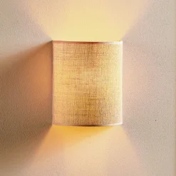 Euluna vegglampe jute, brun, tekstil, 24 cm høy, E27 New