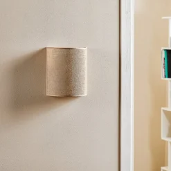 Euluna vegglampe jute, brun, tekstil, 24 cm høy, E27 New