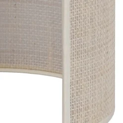 Euluna vegglampe jute, hvit/ecru, halvrund, høyde 24 cm| Vegglamper