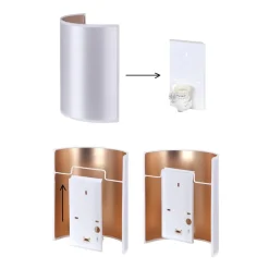 Euluna vegglampe jute, hvit/ecru, halvrund, høyde 24 cm| Vegglamper