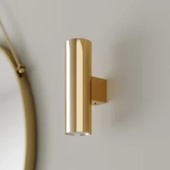 Euluna vegglampe Marion, messing Høyde 18 cm Stål opp/ned| Design- Og Hotellbelysning|Vegglamper